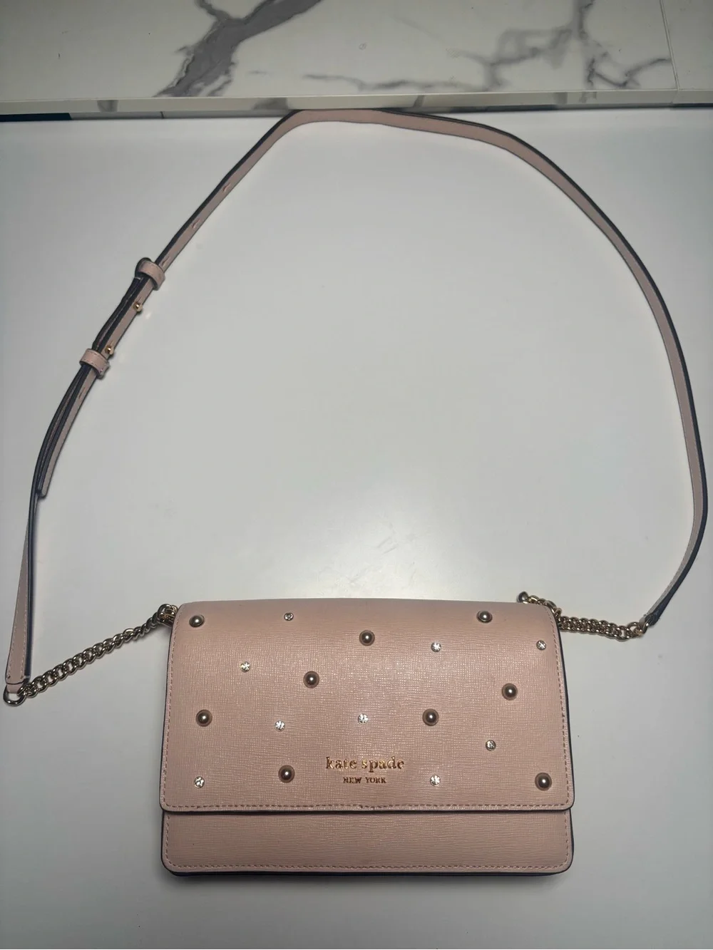 kate spade Pink Studded Chain-Strap Crossbody